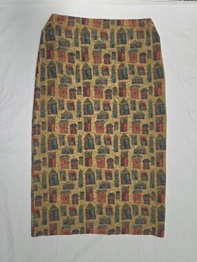 Inoah House Print Pencil Skirt L